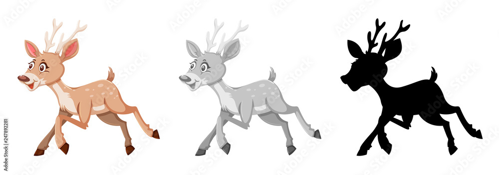 Set of deer character