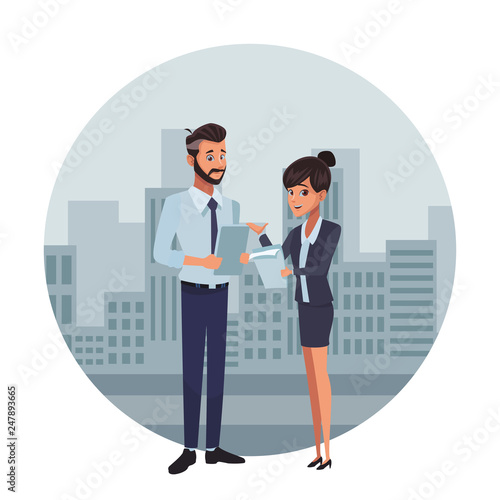 executive business coworkers cartoon