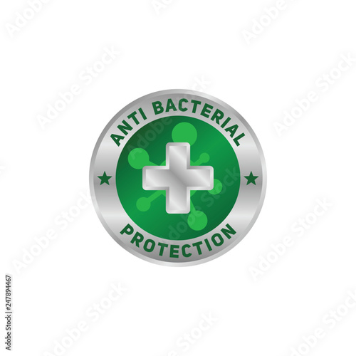 Anti bacterial protection symbol, for your healthy product.