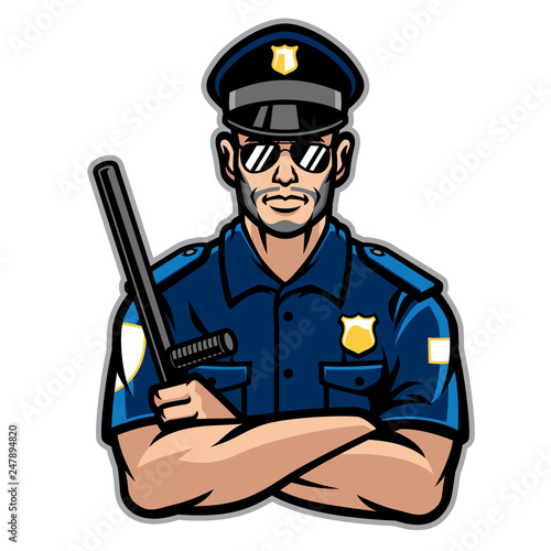 police officer posing in crossing arms