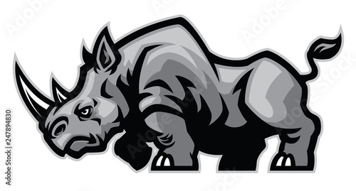 Canvastavla rhino mascot character