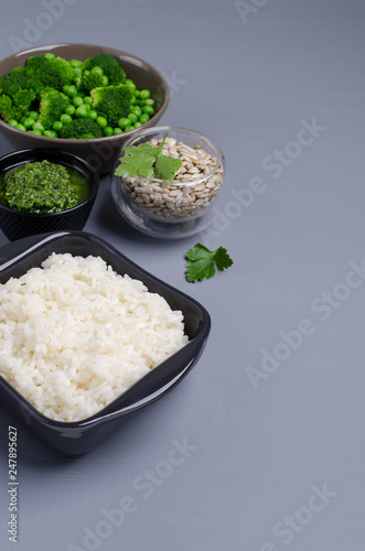 Traditional rice with green sauce