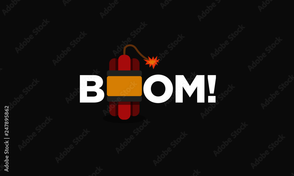 Obraz premium Boom Bomb Typography Concept