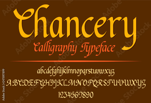 Lettering Calligraphy Alphabet ABC And Number