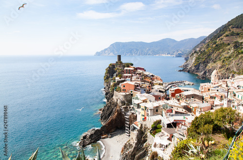 aerial view of Vernazza, Cinque Terre, Italy