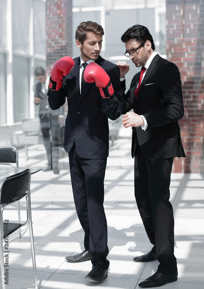 senior businessman explains the strategy of protection to his client senior businessman explains the strategy of protection to his client