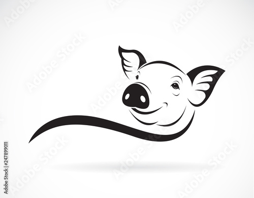 Vector of pig head design on white background. Animal farm. Easy editable layered vector illustration.