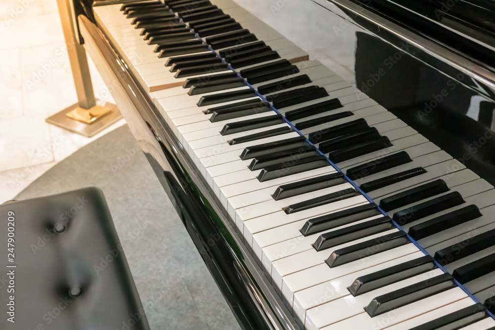 Piano keys side view with shallow depth of field Piano keys side view with shallow depth of field