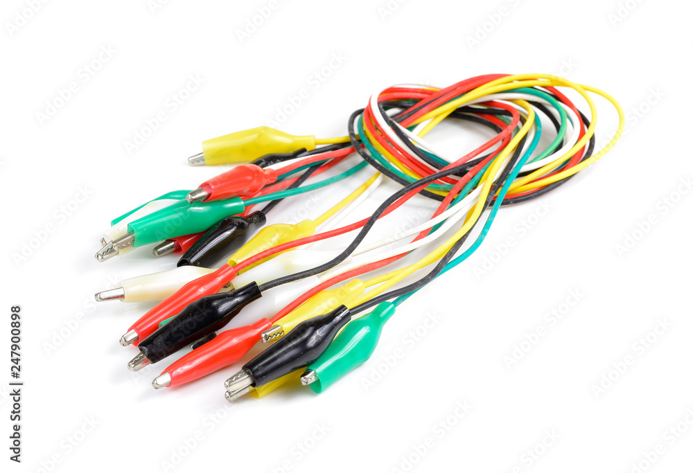 battery booster cable isolated on white background