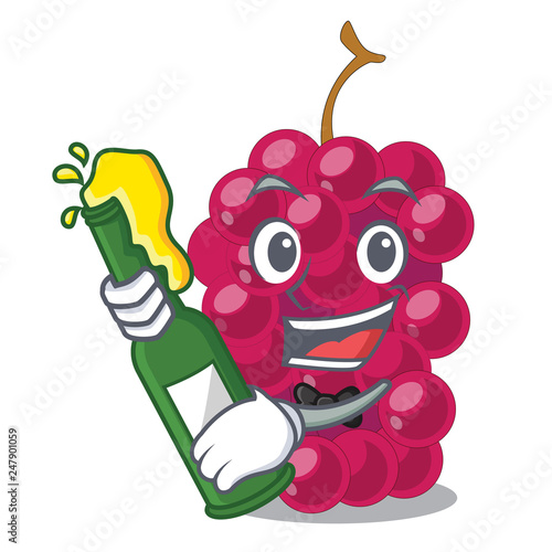 With beer mulbery fruit isolated with the cartoons