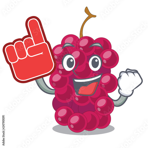 Foam finger mulbery fruit isolated with the cartoons