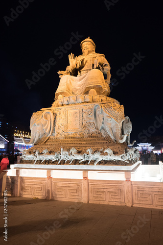 hohot, china, city, traditional ghengis khan statue