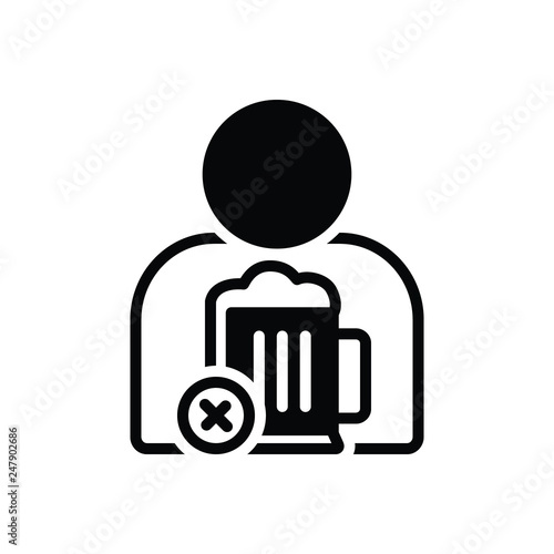Black solid icon for avoided 