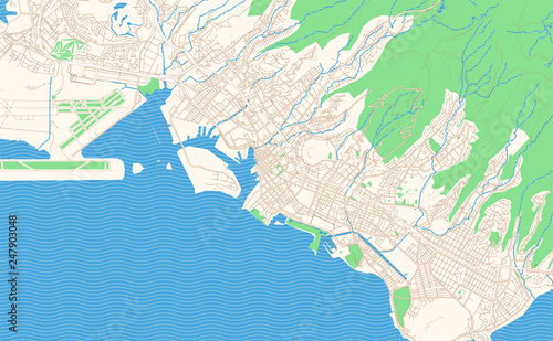 Honolulu Hawaii printable map excerpt