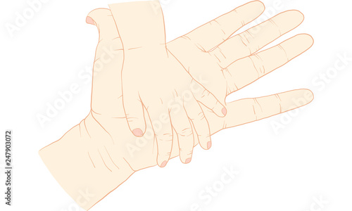hand holding kid hand together vector