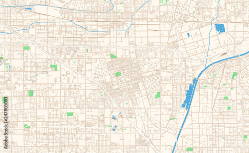 Anaheim California printable map excerpt