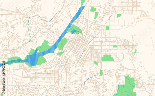 Riverside California printable map excerpt