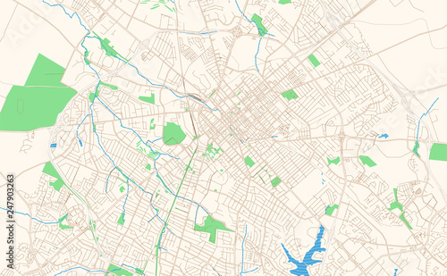 Lexington Kentucky printable map excerpt