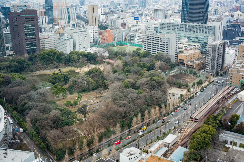 Naklejka premium 小石川後楽園の上空より