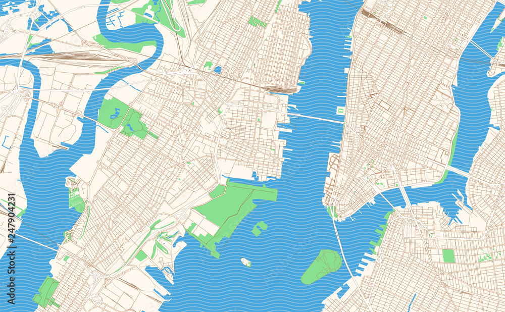 Jersey City New Jersey printable map excerpt