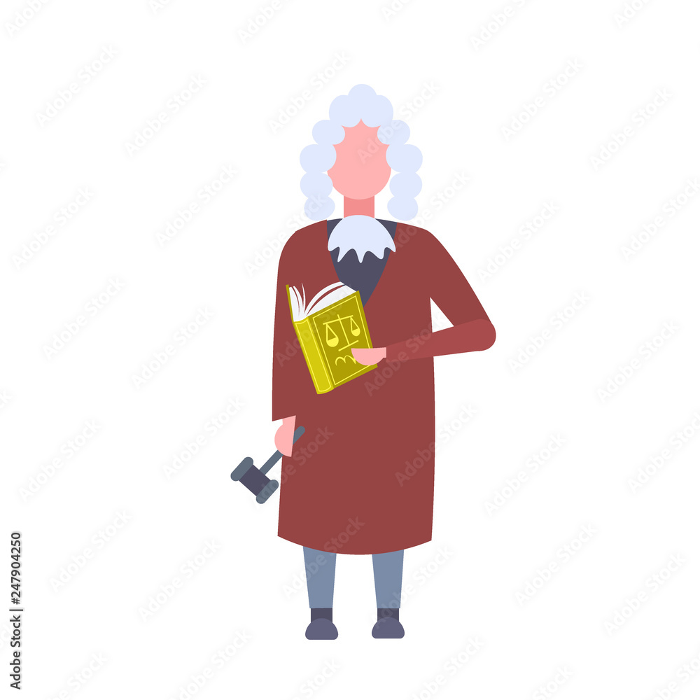 judge man court worker holding book and hummer low justice professional occupation concept male cartoon character full length flat isolated judge man court worker holding book and hummer low justice professional occupation concept male cartoon character full length flat isolated