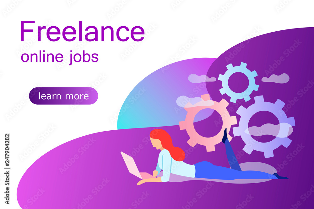 Freelancers service concept web banner.