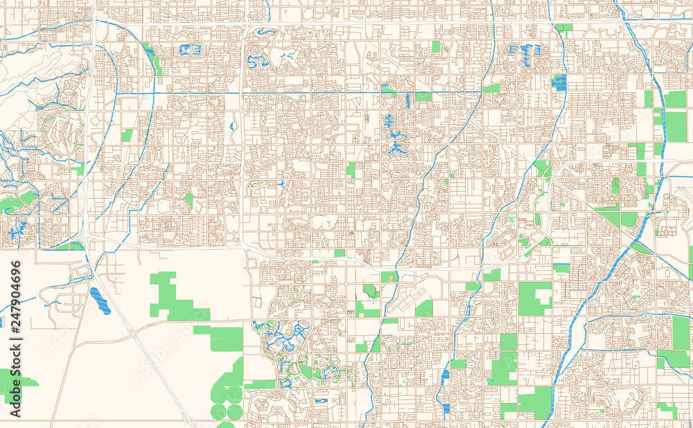 Fototapeta premium Chandler Arizona printable map excerpt