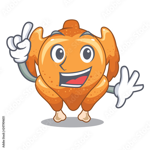Finger cartoon roast chicken ready to eat