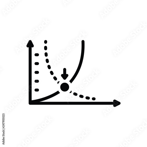 Black line icon for breakeven 