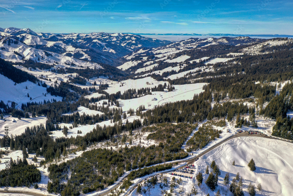 Winterblick ins Gantrisch, Schweiz