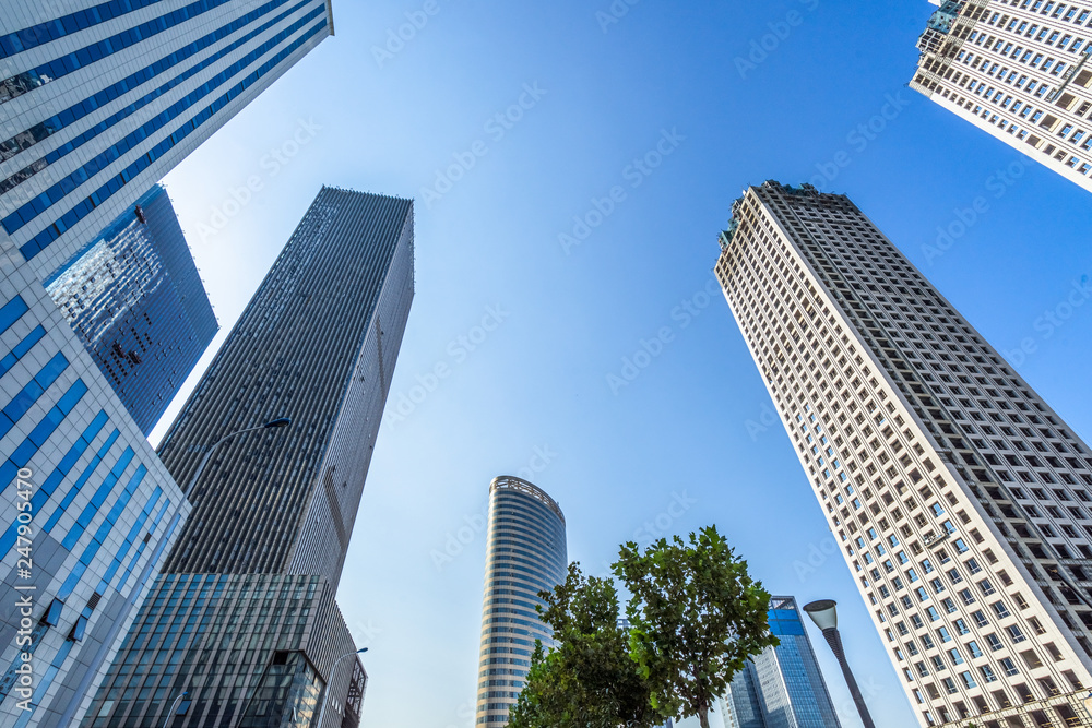 architectural complex against sky in downtown city, china architectural complex against sky in downtown city, china