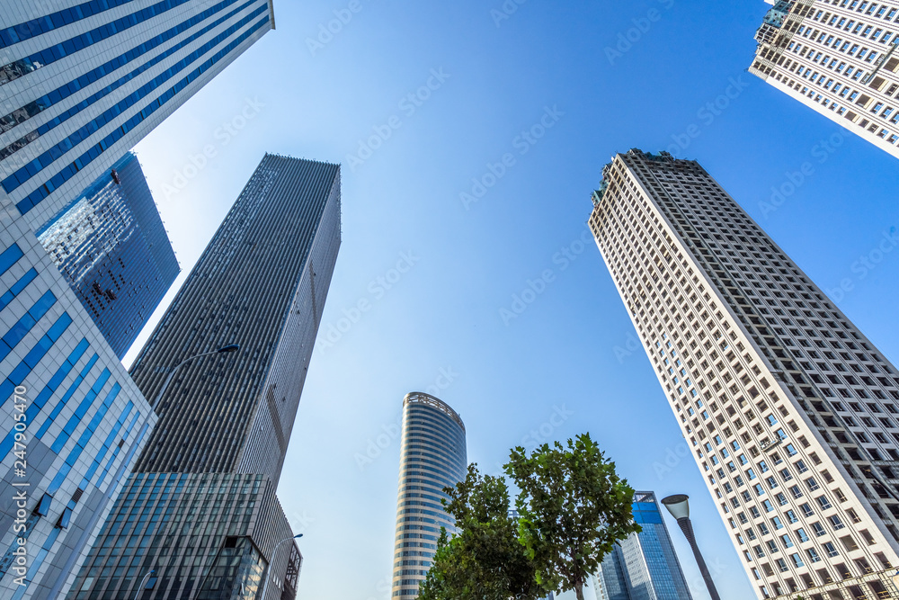 architectural complex against sky in downtown city, china