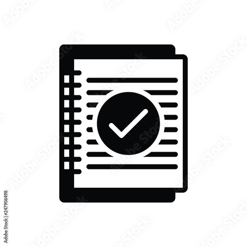 Black solid icon for summary 