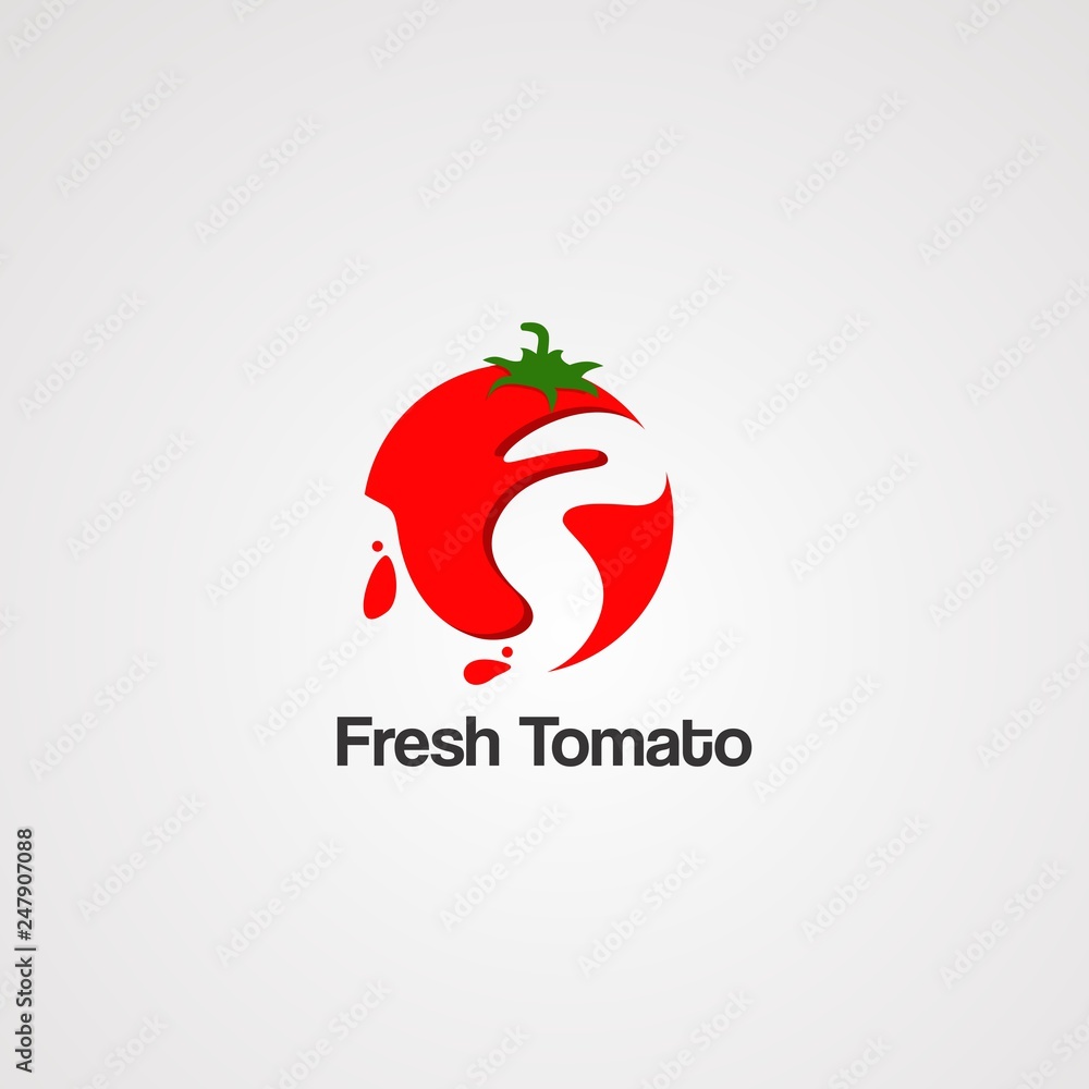 fresh tomato logo vector, icon, element, and template fresh tomato logo vector, icon, element, and template