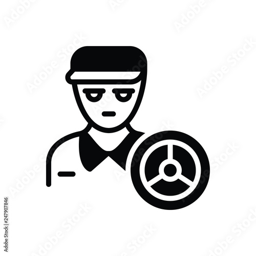 Black solid icon for driver 