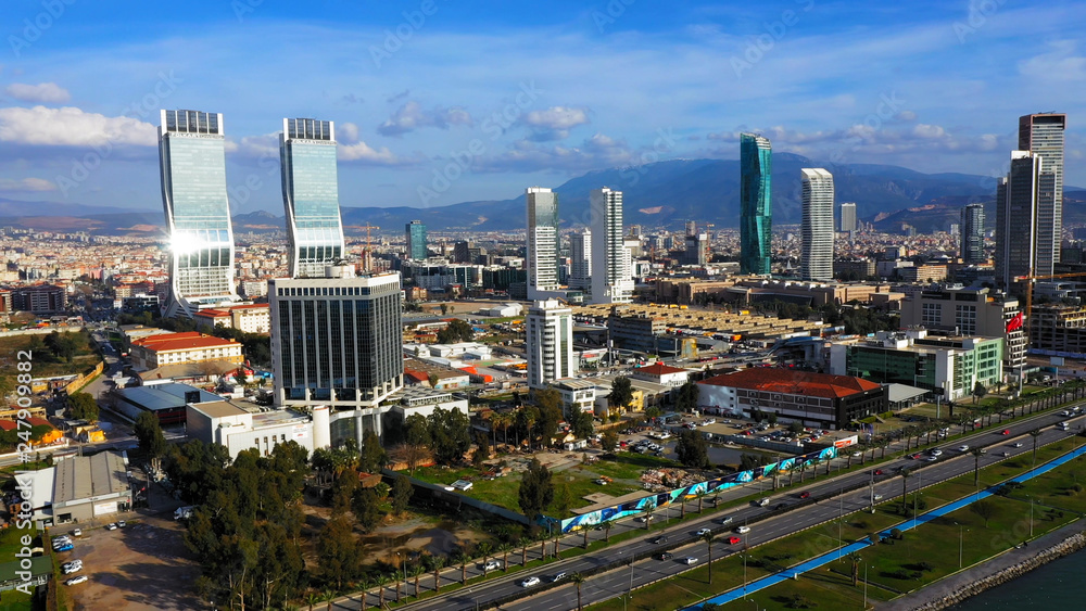 Fototapeta premium Izmir skyline. Izmir is the 3rd largest city in Turkey. 