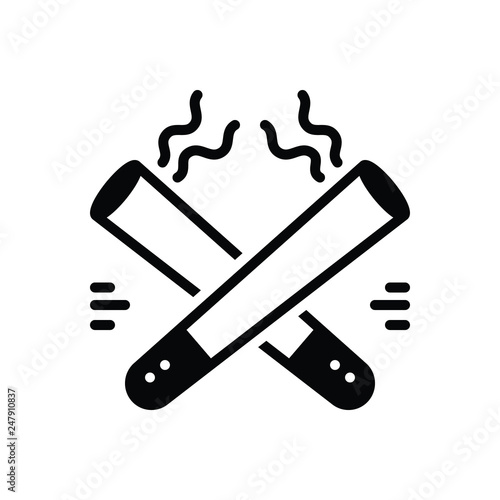 Black solid icon for cigars 