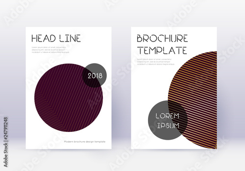 Trendy cover design template set. Gold abstract li