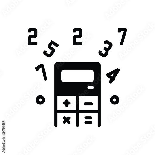 Black solid icon for coefficient 