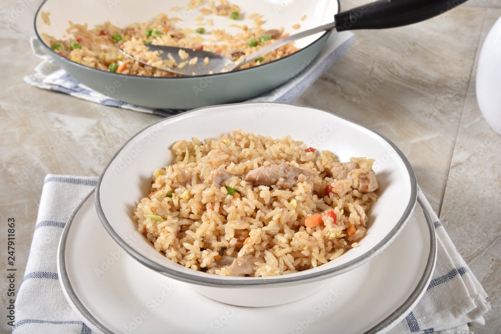 fried rice with chicken and vegetables fried rice with chicken and vegetables