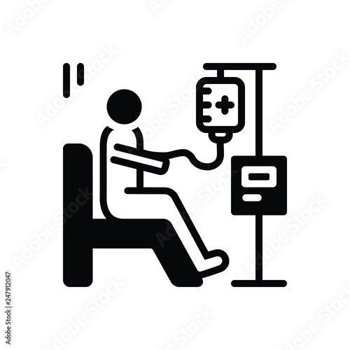 Black solid icon for chemo 