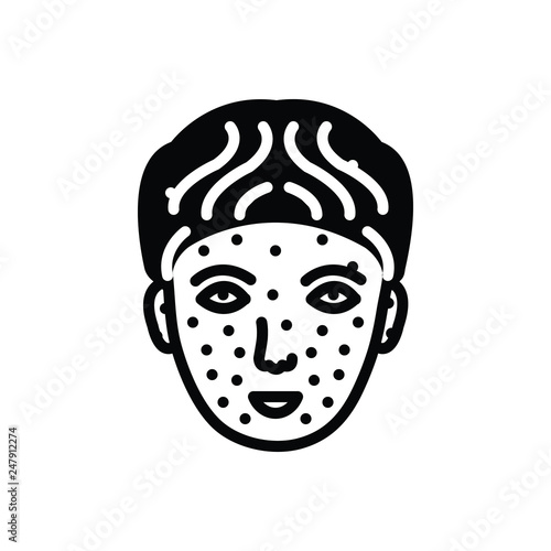 Black solid icon for chickenpox 
