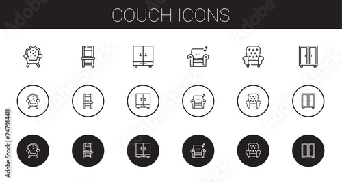 couch icons set