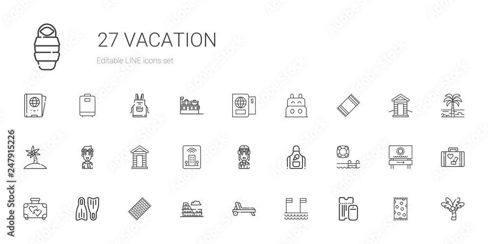 vacation icons set vacation icons set