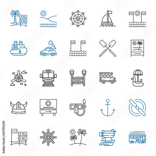 boat icons set