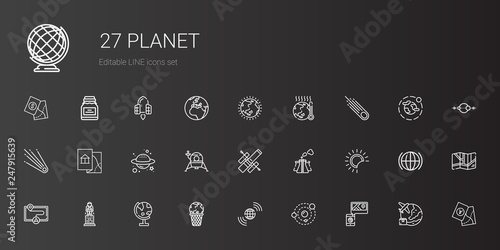 planet icons set