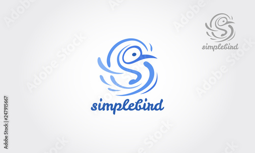 Simple Bird Vector Logo Template. Vector illustration for your design. This logo design for all creative business, education, consulting, excellent, simple and unique concept.