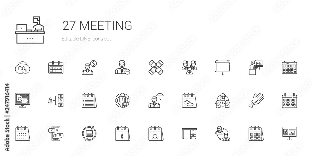 meeting icons set