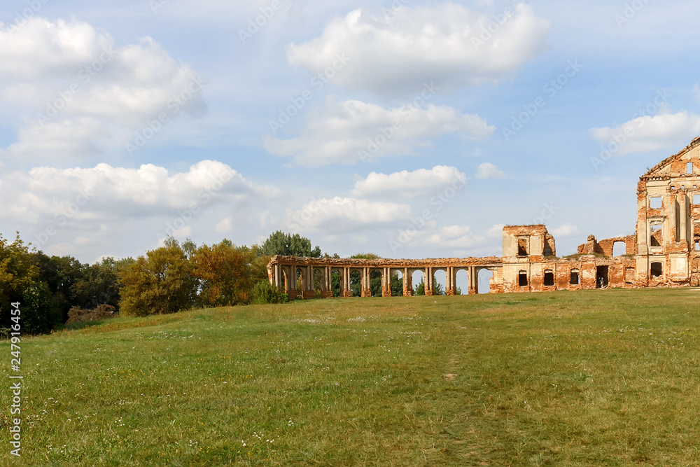 Old ruins of the Sapeg's Palace in Ruzhany, Brest region Belarus