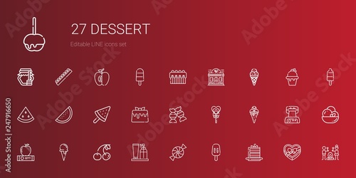 dessert icons set